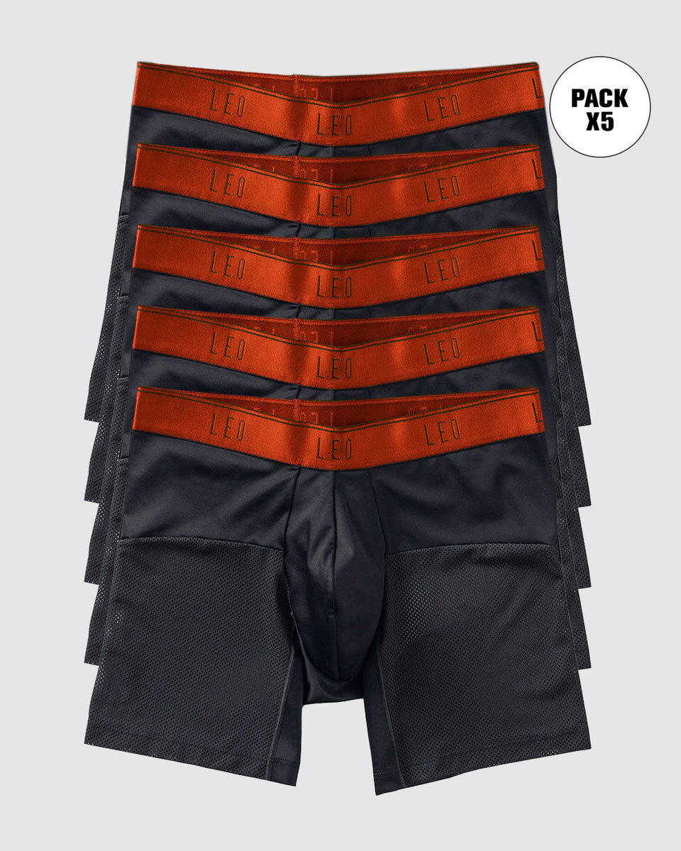 5-Pack High-Tech Mesh Boxer Briefs with Ergonomic Pouches