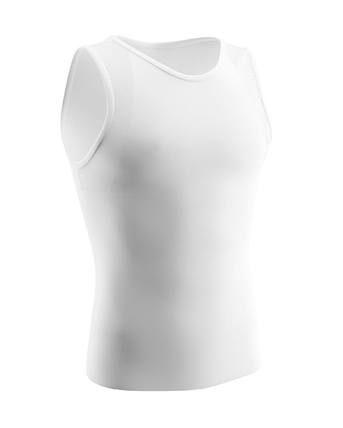 Stretch cotton moderate compression shaper tank#color_000-white