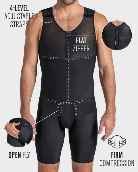 Leo post-surgical compression bodysuit#color_700-black