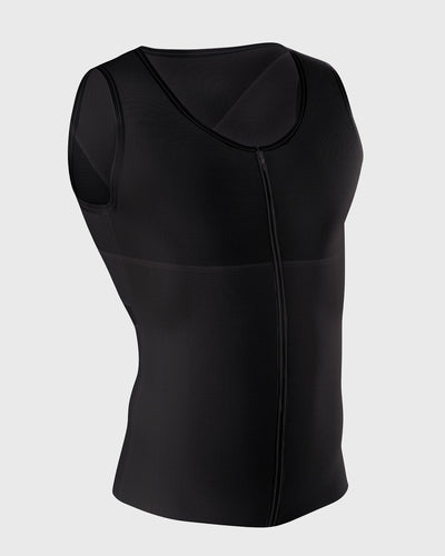 Men's firm body shaper vest with back support max/force#color_700-black