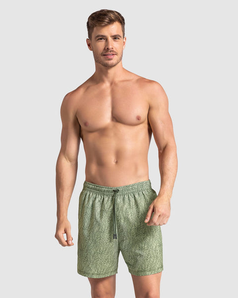 5" Eco-Friendly Men'S Swim Trunk with Soft Inner Mesh Lining#color_619-leaves-print